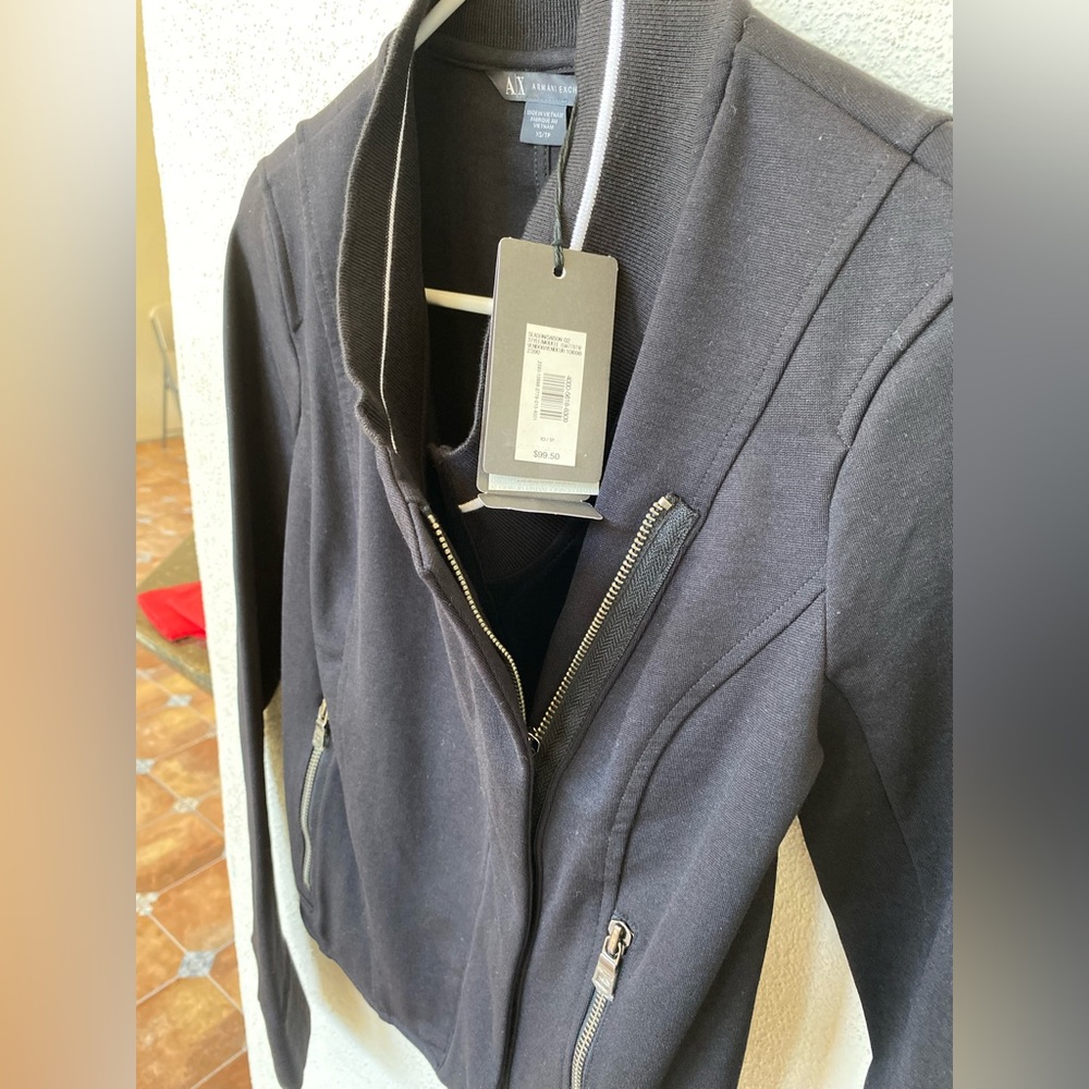 Armani Exchange, XS, black, sporty jacket.